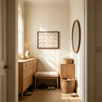 Tablero de anuncios decorativo con marco de madera, tablero de tela floral, tablero de anuncios hexagonal retro para decoración de pared de sala de estar y dormitorio