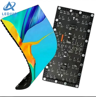 LEDIUP Hd P2.5 P4 papan tampilan dalam dan luar ruangan Panel tampilan Video lengkung 3d layar Led fleksibel iklan