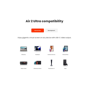 Occhiali AR Intelligenti XREAL <span class=keywords><strong>Air</strong></span> 2 <span class=keywords><strong>Ultra</strong></span> 6 DoF 52 °   Occhiali Smart VR Nreal Air2 <span class=keywords><strong>Ultra</strong></span> con Schermo Gigante 385'' FOV 4K 3D HD - Product Image 5