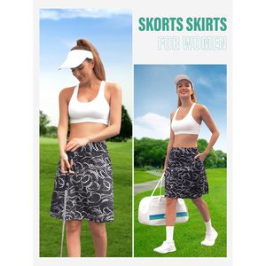 FOXA Falda pantalón de golf para mujer, 20 pulgadas, largo hasta la rodilla, con 3 bolsillos, dobladillo dividido, falda deportiva de secado rápido, spandex, poliéster, tallas M-3XL - Product Image 2