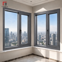 Fenêtre fixe en aluminium à double vitrage insonorisé, grande vue panoramique pour immeuble de luxe en hauteur