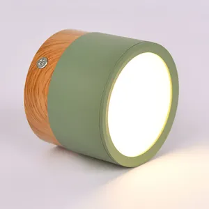 Lampu Langit-langit Led Nordic, Lampu Silinder Aluminium dan Akrilik Kayu untuk Kamar Tidur, Samping Tempat Tidur, Belajar, Penerangan, Koridor