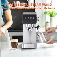 Cafetera Espresso de Acero Inoxidable de 20 Bares con Bomba y Espumador de Leche, Semiautomática, para Electrodomésticos del Hogar y Pequeños Oficinas