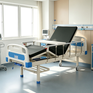 Cama de Rehabilitación Ajustable con Doble Manivela, Ajuste Manual de 6 Posiciones, Barandilla y Mesa Auxiliar Personalizada para Cuidado y Recuperación - Product Image 1