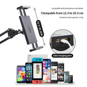 Có thể điều chỉnh 360 ° xoay linh hoạt kim loại điện thoại/máy tính bảng chủ đứng đôi mùa xuân căng thẳng cho nhiếp ảnh & live streaming - Product Image 4