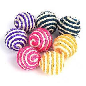 Sisal Ball <b>Cat</b> Toys Striped Durable Chew Toys For Indoor Play 11g Pet Squeak Toys - Product Image 1