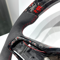 Rotes Geschmiedetes Carbonfaser und Hochwertiges Wildleder Maßgefertigtes Sport-Lenkrad Passend für MK7 GOLF JETTA Polo GTI 7