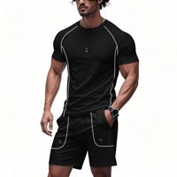 Ensemble de survêtement d'été 2 pièces pour homme, t-shirt décontracté à manches courtes en tissu léger de qualité supérieure et short cargo à cordon de serrage