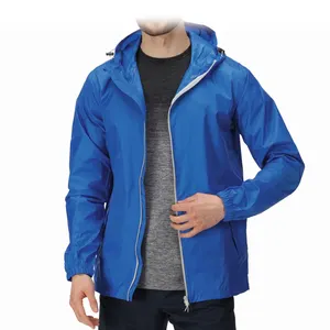 Custom High Quality Mens Outdoor Windbreaker Jackets Pack It Waterproof Shell Hunting Jacket Unisex With Hood