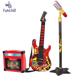 Elektronisches Blauzähne-Audio-Spielzeug Mikrofon Musikinstrumente Lernspielzeug Gitarre für Kinder spielen