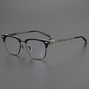 Trung Quốc phong cách màu xanh lá cây NỬA KHUNG trẻ em rõ ràng Titan <span class=keywords><strong>Acetate</strong></span> Retro Kính mô hình mới theo toa kính quang học khung cho cô gái - Product Image 5