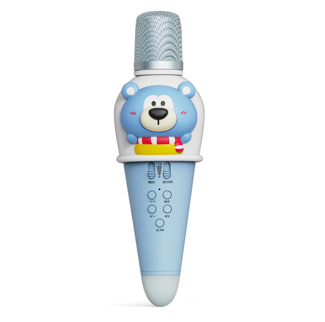 Factory Wholesale KTV Handheld Cute Cartoon Led Children BT Mic Kids Wireless Karaoke Microphone With Speaker for Singing
