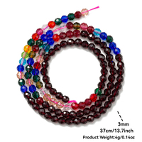 3mm Bicone manik-manik kaca kristal Briolette manik segi bulat untuk membuat perhiasan berbagai macam warna manik Spacer segi 37cm
