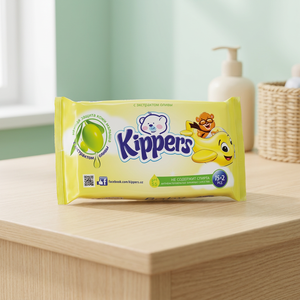 Lingettes humides pour bébé Kippers Olive non tissées, 17 pièces, nettoyage doux et délicat, peau sensible, pack de voyage, utilisation portable, vente en gros - Product Image 2