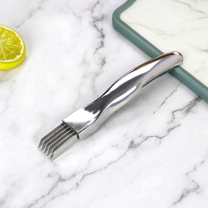 Kitchen Fruit & Vegetable Tools Accessories Manual Stainless Steel Multifunction Green Onion Slicer Knife with Plastic Cover - Product Image 2