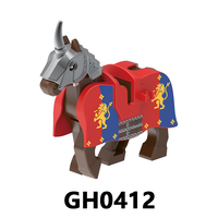 G0155 Serie Medieval: Caballo de Guerra Corazón de León, Halcón Negro, Cuervo, Dragón, Caballo Guerrero - Bloques de Construcción Educativos para Niños, Juguetes de Regalo