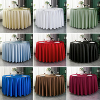 Nappe Ronde Personnalisée en Non-Tissé Imperméable et Anti-Huile pour Hôtel, Épaisse, en Satin, Grande, Style Européen pour Banquet