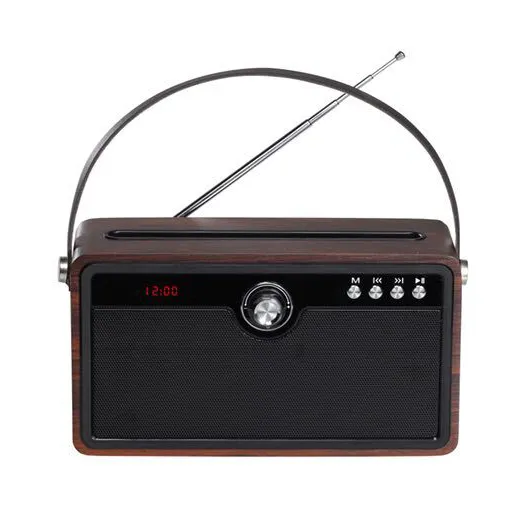 נייד רטרו אלחוטי FM רדיו USB חריץ אלחוטי רמקול עץ חומר בית רדיו