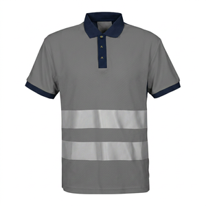 เสื้อโปโลปักโลโก้ตามสั่ง สำหรับผู้ชาย ผ้าฝ้าย 100% กันยับ พร้อมแถบสะท้อนแสง Hi Viz สำหรับงานด้านความปลอดภัย - Product Image 3