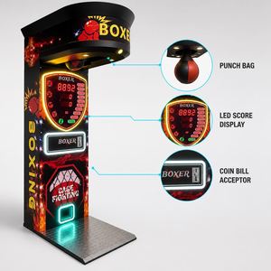 Jeu d'arcade de test de force de frappe de boxe en métal à monnayeur avec affichage numérique LED du score 110/220V pour centres de divertissement familial - Product Image 5