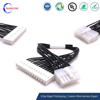 Harnais de câblage personnalisé JST XH 2,54 mm 14 broches en cuivre étamé avec gaine PVC pour applications électroniques, tension nominale 12 V, longueur sur mesure