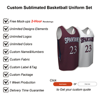 Maillots de basketball sublimés réversibles et respirants, logo personnalisé, maille performante 180 GSM, séchage rapide, maillot double face pour l'université
