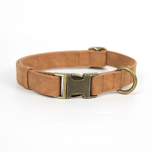 Heavy Duty Adjustable Empty <b>Dog</b> Collar OEM Brown Pink Soft Microfiber Leather Pet Accessories with Quick Release Metal Buckle - Product Image 4