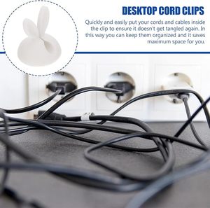 4 pièces – Organisateur de câbles mignon en forme d'oreilles de lapin – Support de rangement pour fils de bureau - Product Image 5