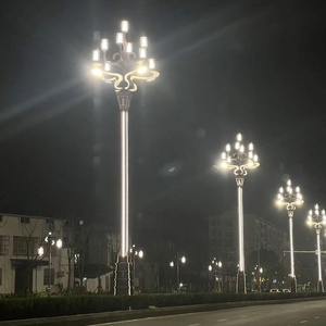 Série de lampadaires marron haut de gamme style Lotus, avec poteau en alliage d'aluminium anticorrosion, indice de protection IP66, pour l'aménagement urbain - Product Image 5