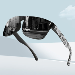 Cycling Glasses Large <b>Frame</b> Polarized UV400 TAC Lens PC <b>Frame</b> <b>Black</b> For Men Women Sports Eyewear - Product Image 1