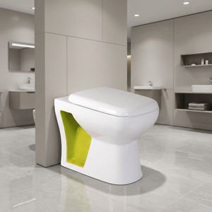 Cuvette de toilettes de luxe rétro imprimée bicolore en céramique EWC, WC européen bleu carré avec siège design - Product Image 3