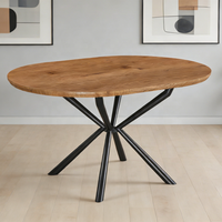 Table à manger extensible en bois de style nordique moderne, multifonctionnelle pour les petits espaces, salle à manger à domicile avec pieds en métal