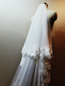 لوكسين جديد طويل ، دانتيل زهور تول ناعم ، أنيق مع مشط - Product Image 4