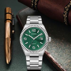 Montre mécanique automatique personnalisée pour hommes, haute qualité, style japonais, étanche, bracelet en acier argenté avec cadran, OEM - Product Image 1