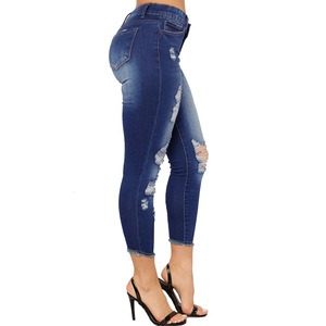 Good Stretchy Denim Skinny <span class=keywords><strong>Mujer</strong></span> <span class=keywords><strong>Jeans</strong></span> Roto Azul oscuro <span class=keywords><strong>Mujer</strong></span> <span class=keywords><strong>Jeans</strong></span> Ropa De <span class=keywords><strong>Mujer</strong></span> Denim <span class=keywords><strong>Jeans</strong></span> para <span class=keywords><strong>Mujer</strong></span> - Product Image 6