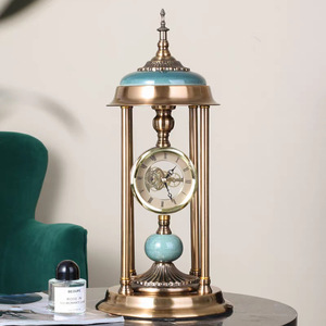 European Style Grandfather Clock Pillar Shape Silent Tabletop Ornament For Living Room Bedroom Anniversary Decor - Product Image 3