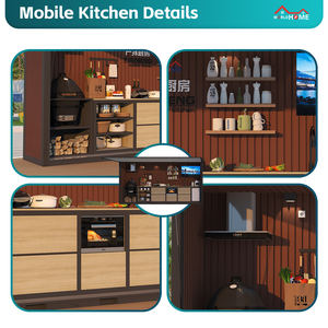 Caractéristiques intégrées Armoires de cuisine préfabriquées pour l'extérieur Villa Utilisation Système de panneau résistant à l'eau Fumeur Machine à glaçons Bar Sièges - Product Image 5