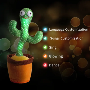 Boneka Kaktus Goyang Bernyanyi Lagu Inggris 32cm, Isi Kapas PP, Dapat Diisi Ulang via USB, Mainan Plush Lucu Berbicara - Product Image 5