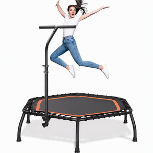Mini <span class=keywords><strong>trampoline</strong></span> hexagonal de fitness pour adultes, rebondisseur de saut à corde élastique d'intérieur fiable - Product Image 1