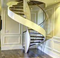 Escalier en colimaçon à double hélice avec deux rampes pour villas de luxe de grande envergure ou halls commerciaux