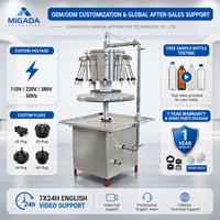 Machine de remplissage de liquides à siphon rotative personnalisée 60Hz 110V 220V à 14 têtes pour bouteilles de vin et spiritueux en verre, prise USA/UE