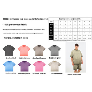 T-shirts vierges vintage en maille 100% Coton, respirants, anti-boulochage, coupe ample, multicolores, pour l'été, grammage lourd, style streetwear, vente en gros - Product Image 6