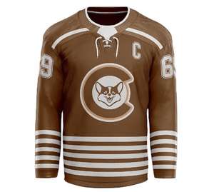 专业团队定制标志成人冰球运动衬衫聚酯滑车斜纹升华曲棍球制服 - Product Image 6