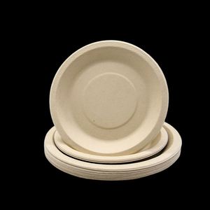 Platos Desechables de Pulpa de Bambú Personalizables de 7 Pulgadas, Vajilla Biodegradable y Compostable para Fiestas, Cenas y Reuniones - Product Image 2