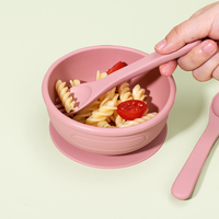 Ensemble d'ustensiles de sevrage Led pour bébé, vaisselle en silicone sans BPA pour enfant, bol d'aspiration, assiette divisée, bavoir et tasse pour manger
