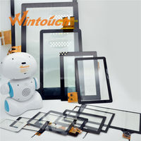 Custom Ctp Vidrio templado 7 "Panel táctil capacitivo RS232 I2c Interfaz 7 pulgadas Pcap Multi Panel de pantalla táctil