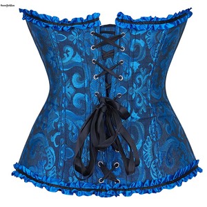 Plus Size Xxs-xxxxxxl Taillen trainings korsetts und Bustiers Blau Rosa Rot Grün Rüschen Overbust Korsett Top Victor ianos für Frauen - Product Image 2