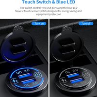 Chargeur USB pour moto 12V-24V, Port QC3.0, 18W, Charge rapide, prise USB pour voiture, bateau, marine, avec interrupteur d'alimentation