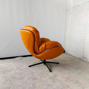 Salon bureau utilisation chaise longue pivotante Vintage en cuir véritable Aviation <span class=keywords><strong>oeuf</strong></span> chaise Style rétro <span class=keywords><strong>fauteuil</strong></span> pivotant inclinable - Product Image 4