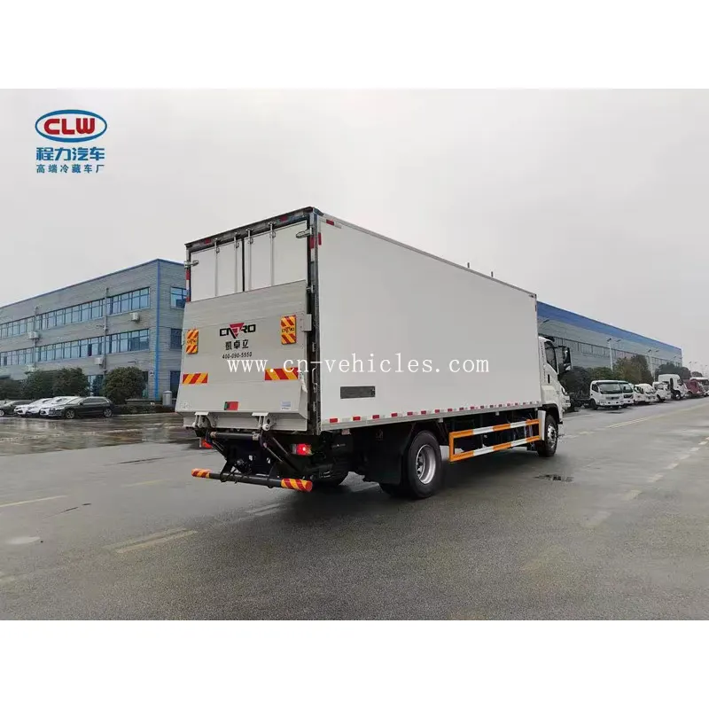 Caminhão de transporte de alimentos congelados para refrigerador ISUZU GIGA Thermo King com portão hidráulico